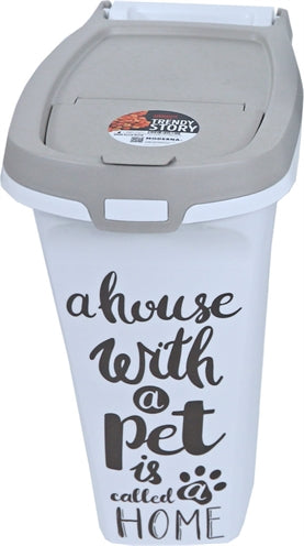 Moderne voercontainer trendy verhaal huisdier wijsheid