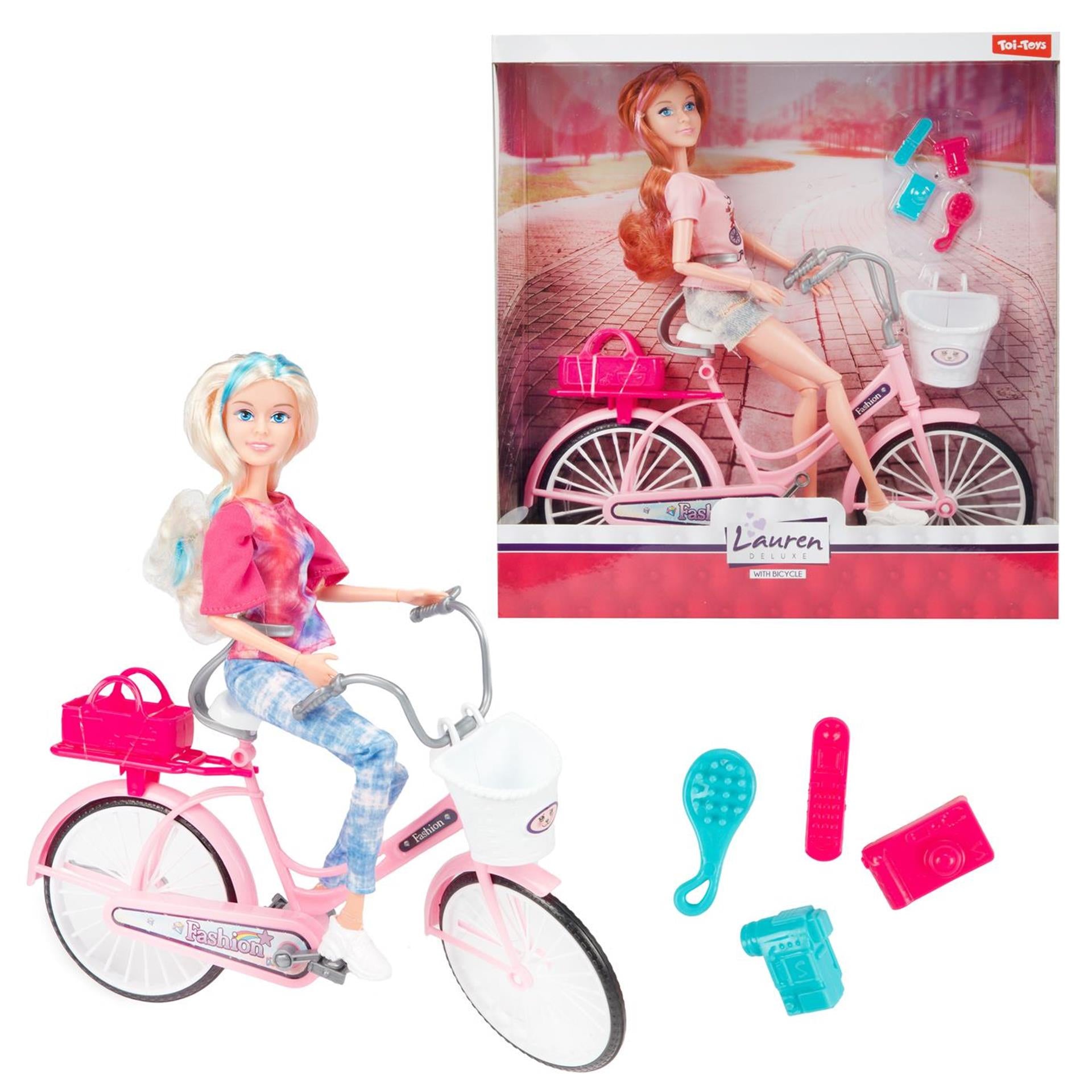 Toi toys lauren tienerpop op fiets