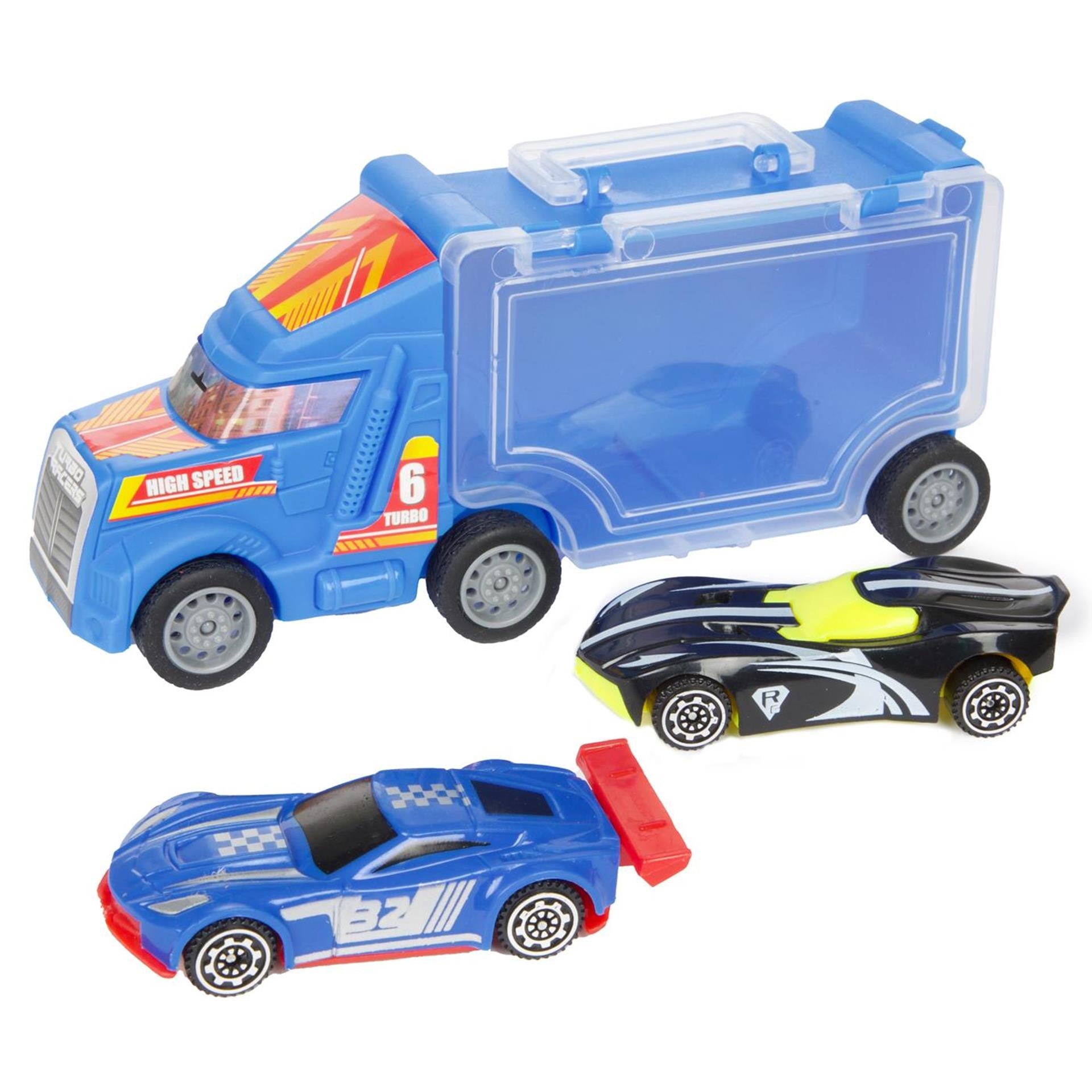 Turbo racers vrachtwagen met raceauto's, 3dlg.