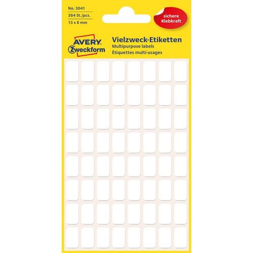 Etiketten avery zweckform 13x8mm wit