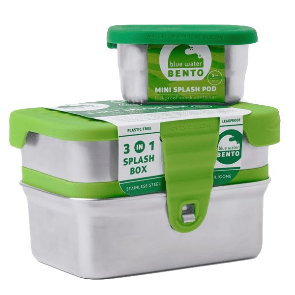 Blauwe water bento lunchbox splash box - 3 in 1