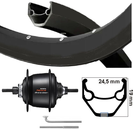 Kgs achterwiel 28 inch (622) ryde velg zwart nexus 8 centerlock zwart