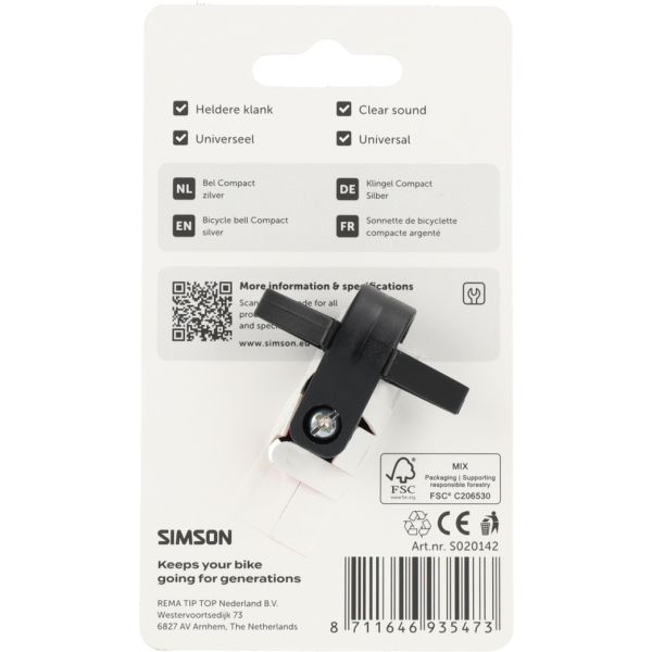 Rema tip top nederland b.v. simson bel compact zilver