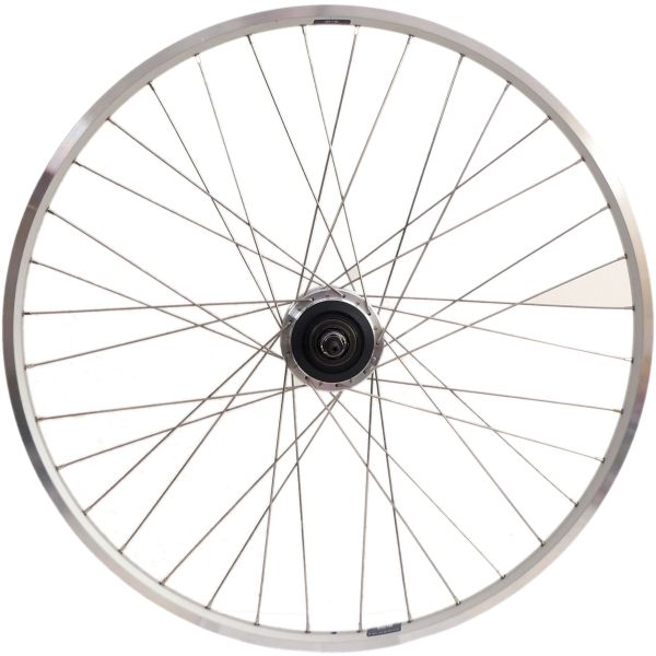Achterwiel 28 nexus 7 rollerbrake naaf met zilveren velg en RVS spaken