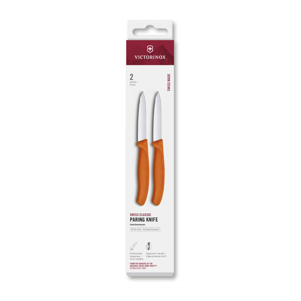 Victorinox schilmesje 2 stuks oranje glad spits 8cm