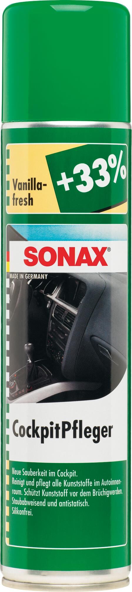 Sonax kunststof onderhoudsmiddel cockpitpfleger cockpit care 400 ml vanilla-fresh