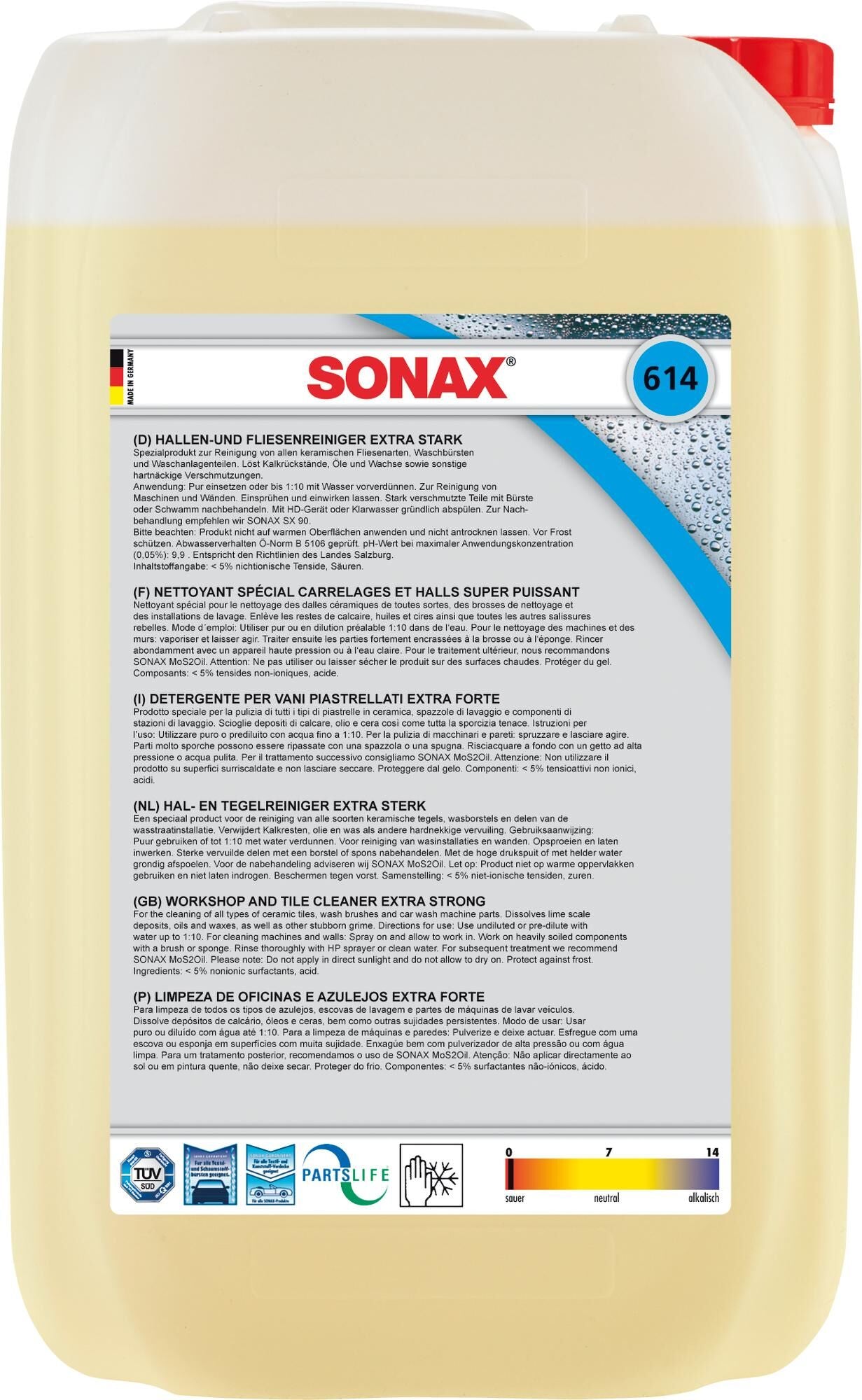 Sonax hal- en tegelreiniger extra stark hall and tile r. 25 l