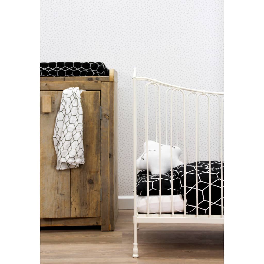 Noordwand behang fantastische wereld stippen wit en grijs