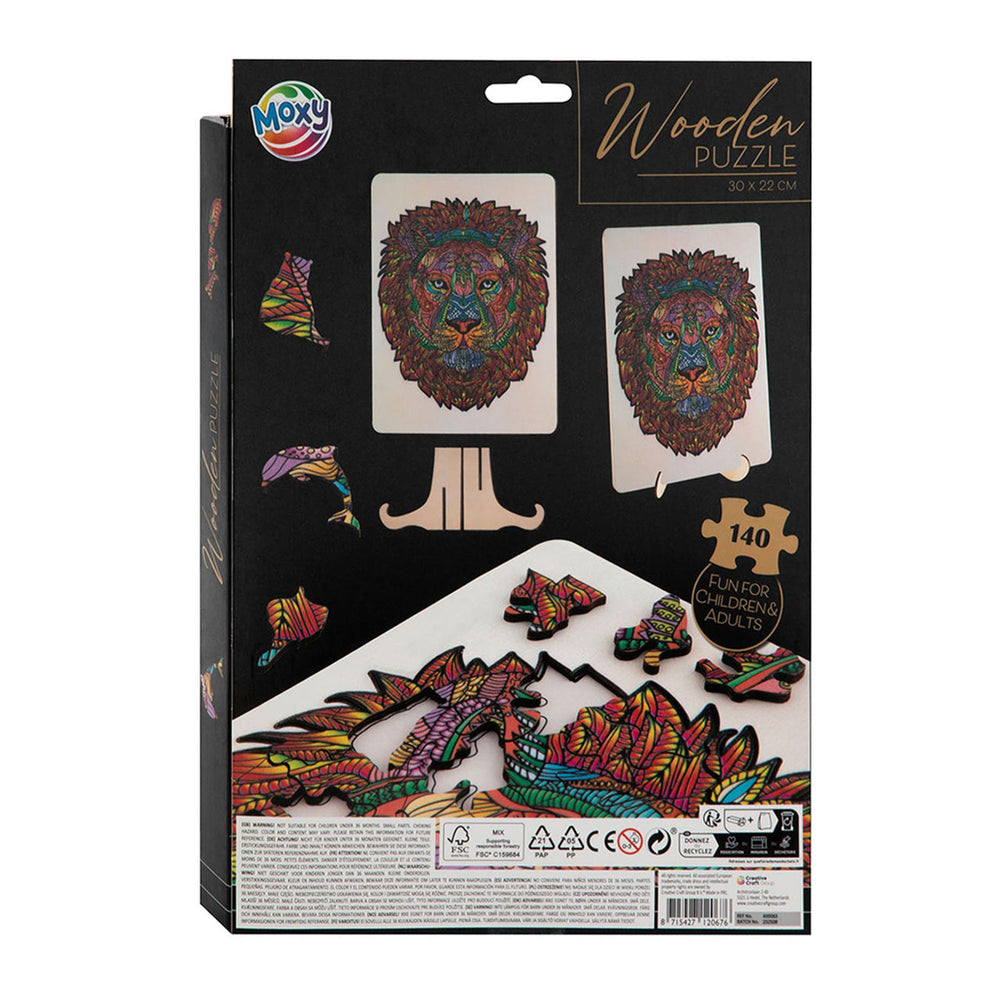 Moxy houten puzzel leeuw 140 stukjes 30x22cm