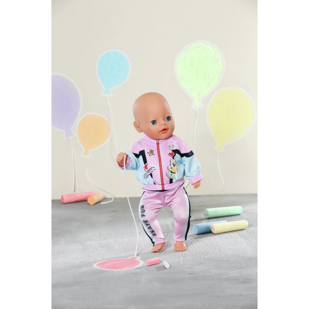 Baby born joggingoutfit roze zwart