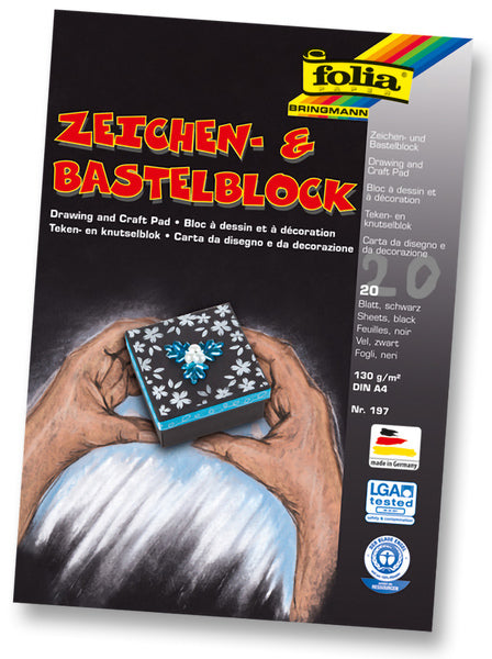 Folia fo-197 tekenblok a4 zwart 130 gram 20 vel