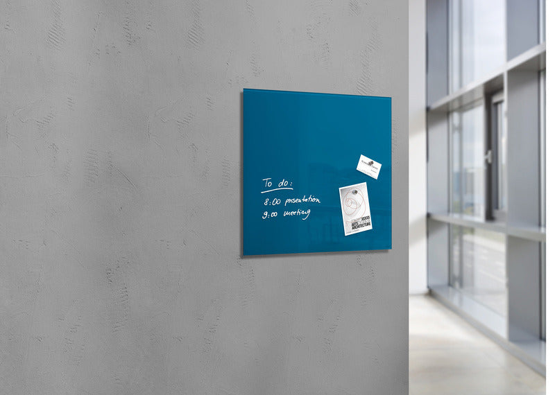 Sigel si-gl252 glasmagneetbord artverum 480x480x15mm petroleumblauw
