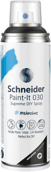 Schneider s-ml03050001 supreme diy spuitverf-it 030 zwart 200ml acrylverf