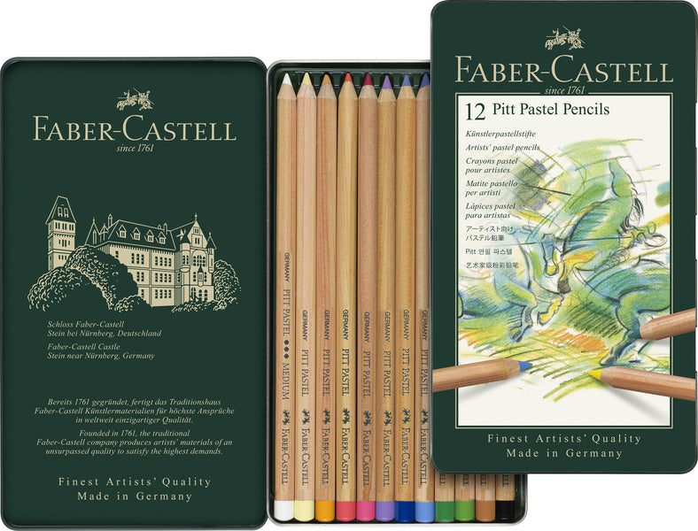 Faber-castell faber castell fc-112112 pastelpotlood pitt metalen etui a 12 stuks