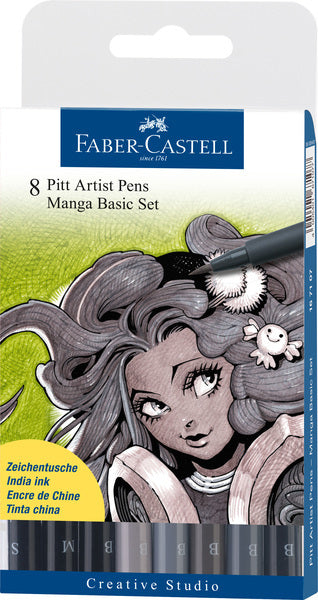 Faber-castell faber castell fc-167107 tekenstift pitt artist pen manga 8-delig etui basic