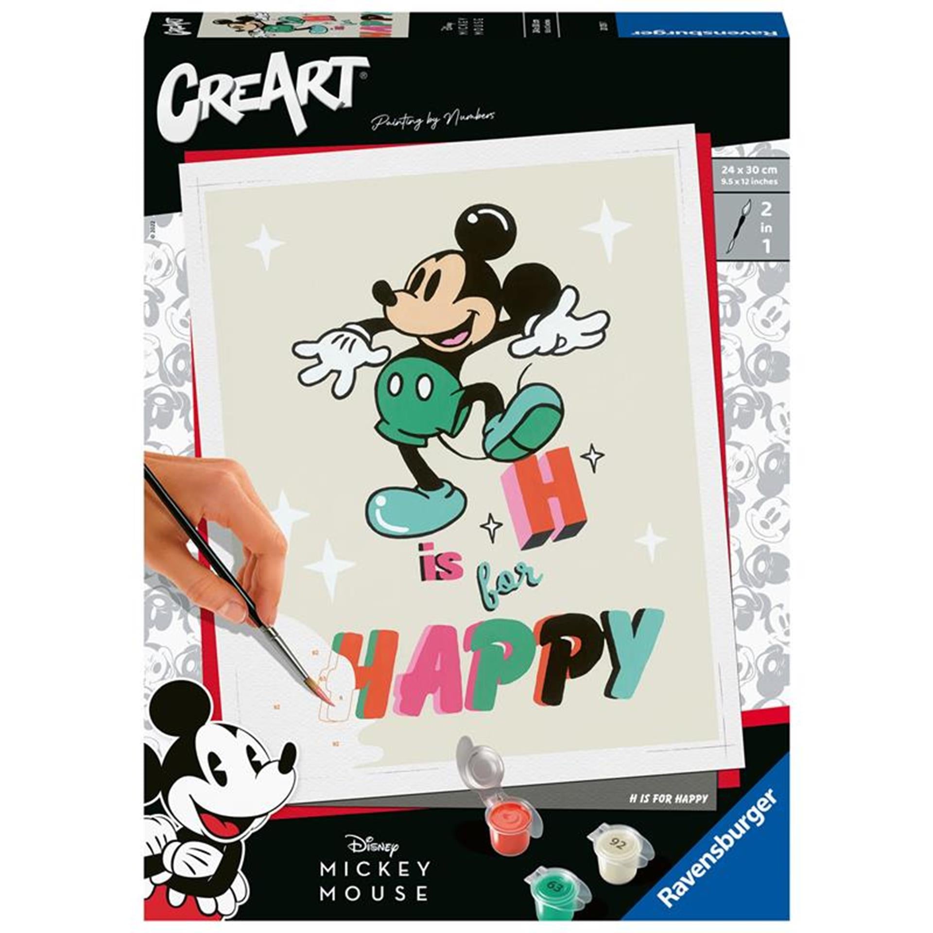 Ravensburger creart schilderen op nummer - h is voor happy mickey mouse