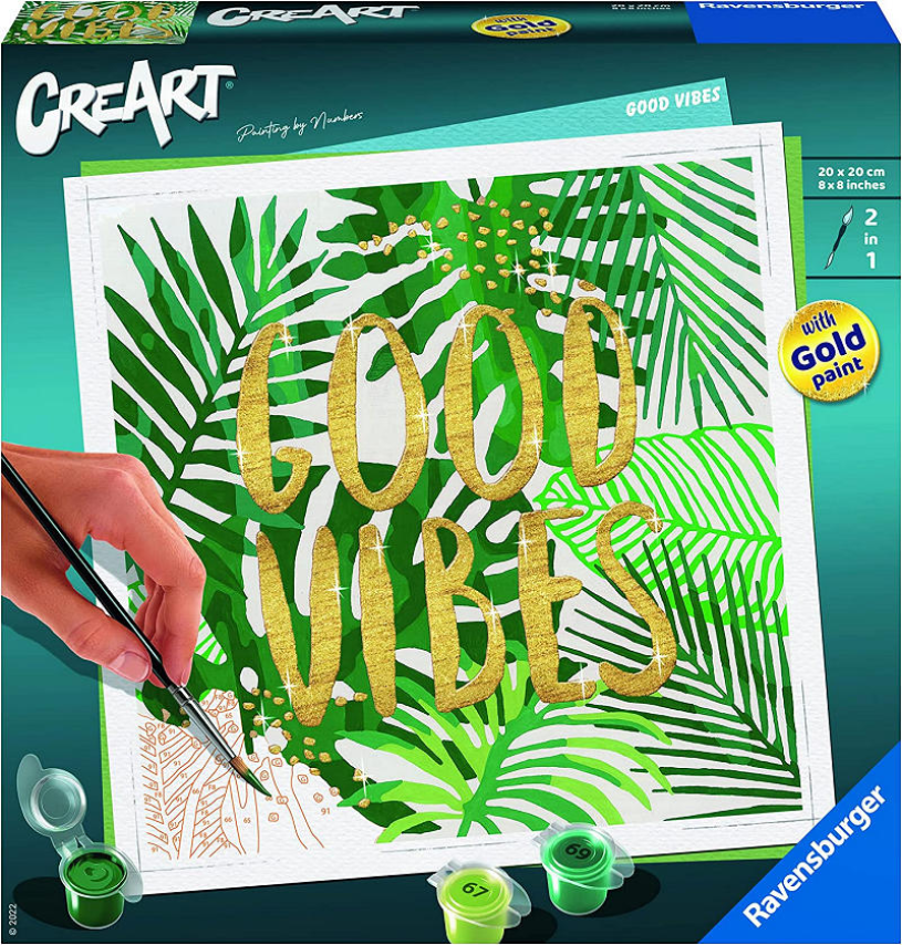Ravensburger creart good vibes - schilderen op nummer voor volwassenen - hobbypakket