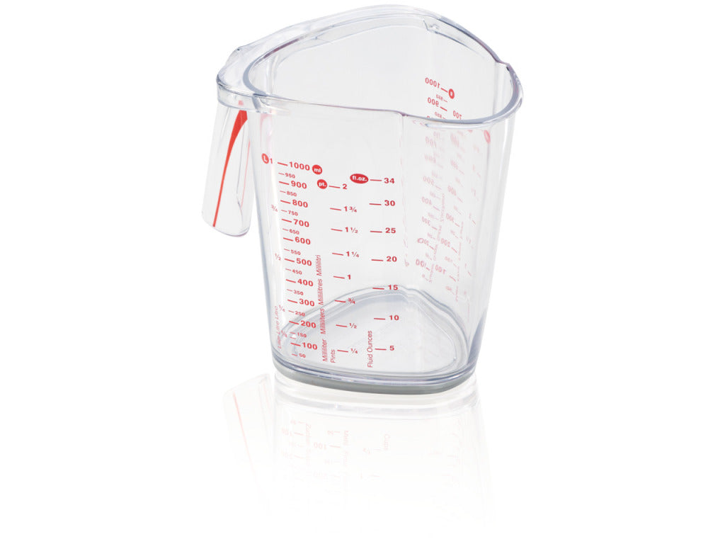 Leifheit comfortline maatbeker - 1 liter - incl. antislipbodem - incl. schenktuit - vaatwasserbestendig - transparant