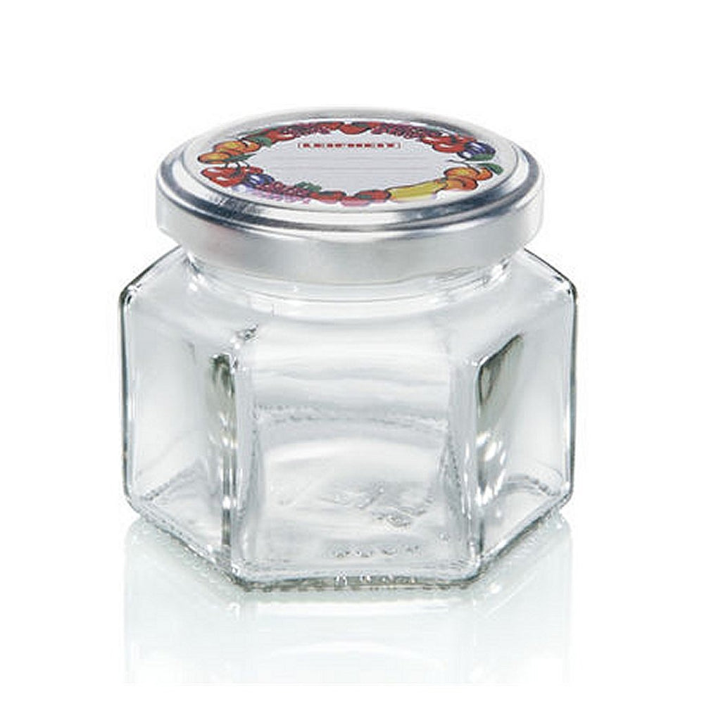 Leifheit 3209 jampot zeshoekig 106 ml glas zilver