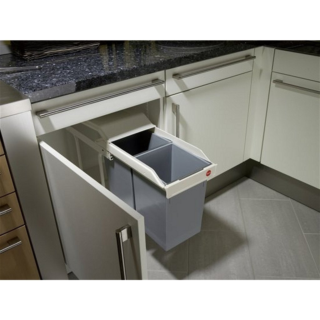 Hailo inbouw afvalemmer multibox duo maat l 2x14 l crème 3659-001