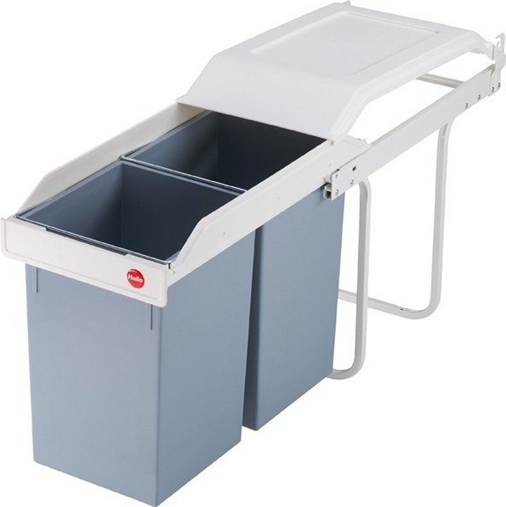 Hailo inbouw afvalemmer multibox duo maat l 2x14 l crème 3659-001