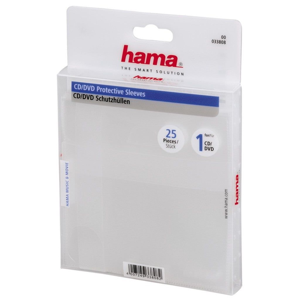 Hama cd dvd papieren hoesjes 25-pack transparant