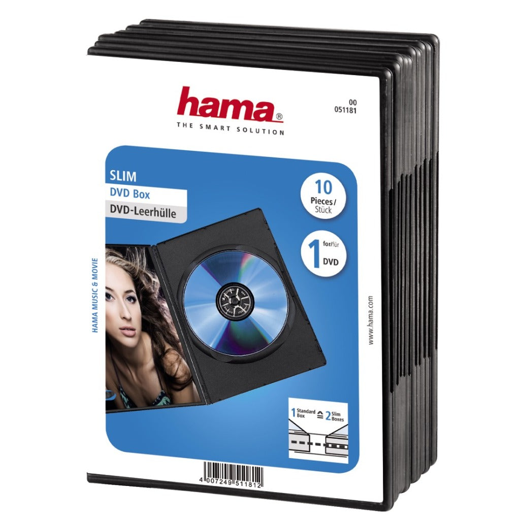 Hama dvd slimbox 10-pack zwart