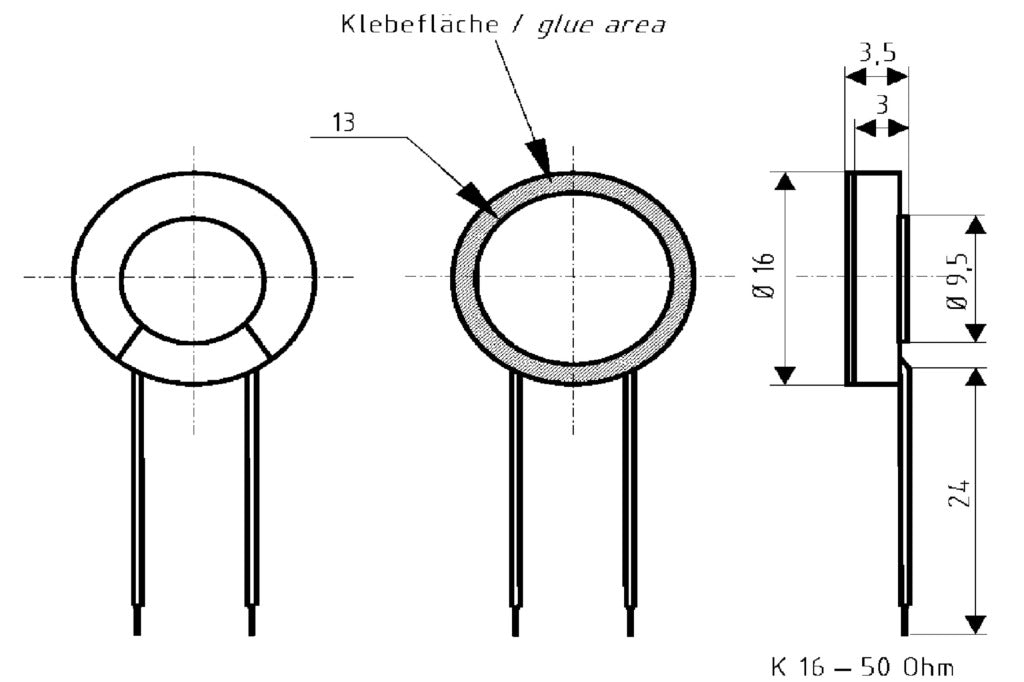 Visaton vs-k16 miniatuur luidspreker 16 mm 50 ohm