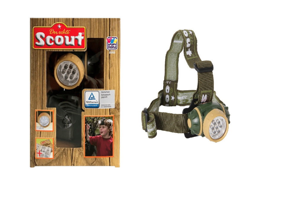 Blije mensen scouten hoofdlamp