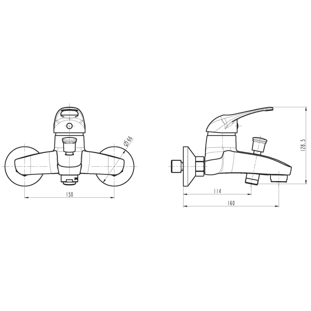 Schütte badmengkraan calvino chroomkleurig
