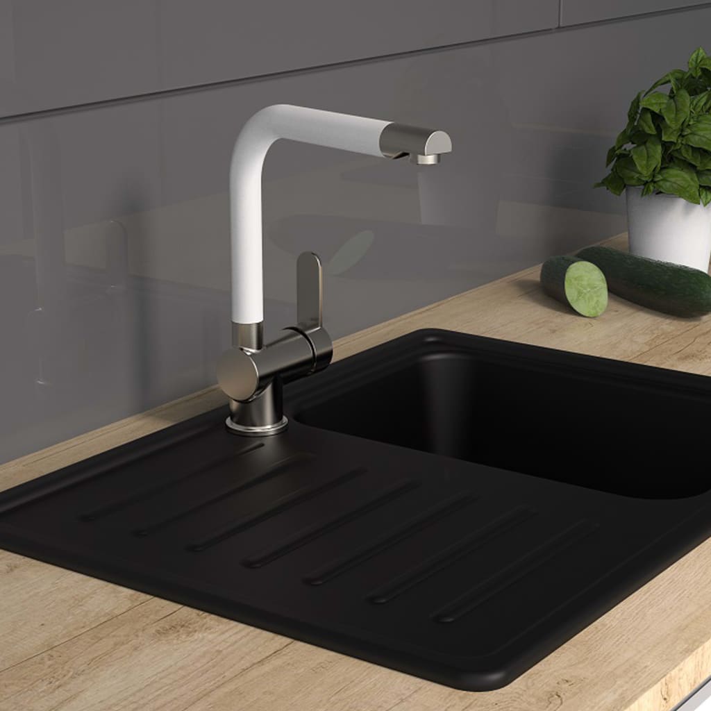 Schütte eenknopsmengkraan met hoge uitloop rio roestvrij staal matwit