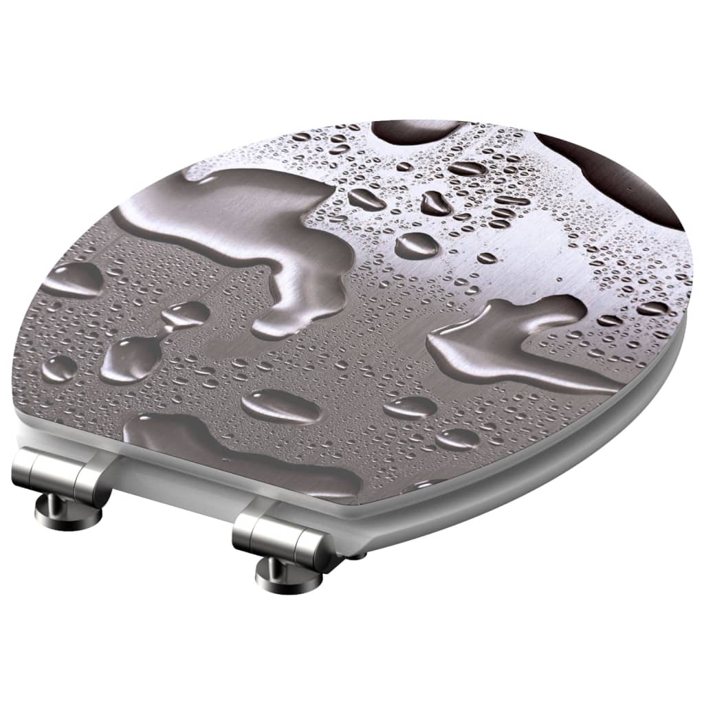 Schütte toiletbril met softclose grijs staal mdf hoogglans