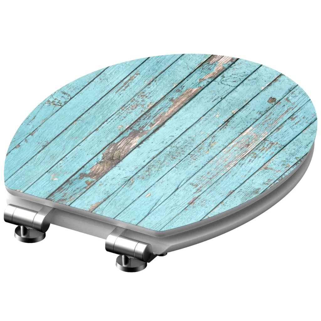 Schütte toiletbril met soft-close blauw hout mdf hoogglans