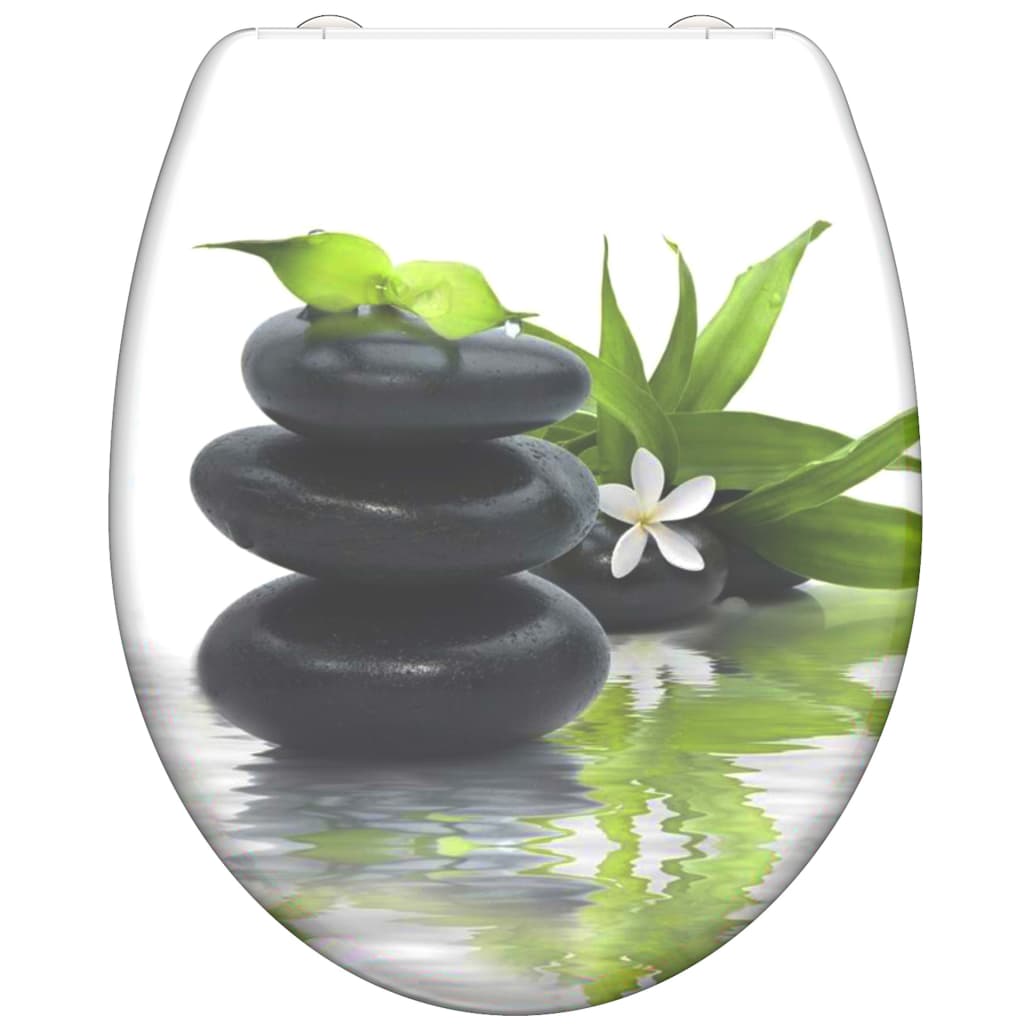 Schütte toiletbril met softclose jasmijn duroplast met print