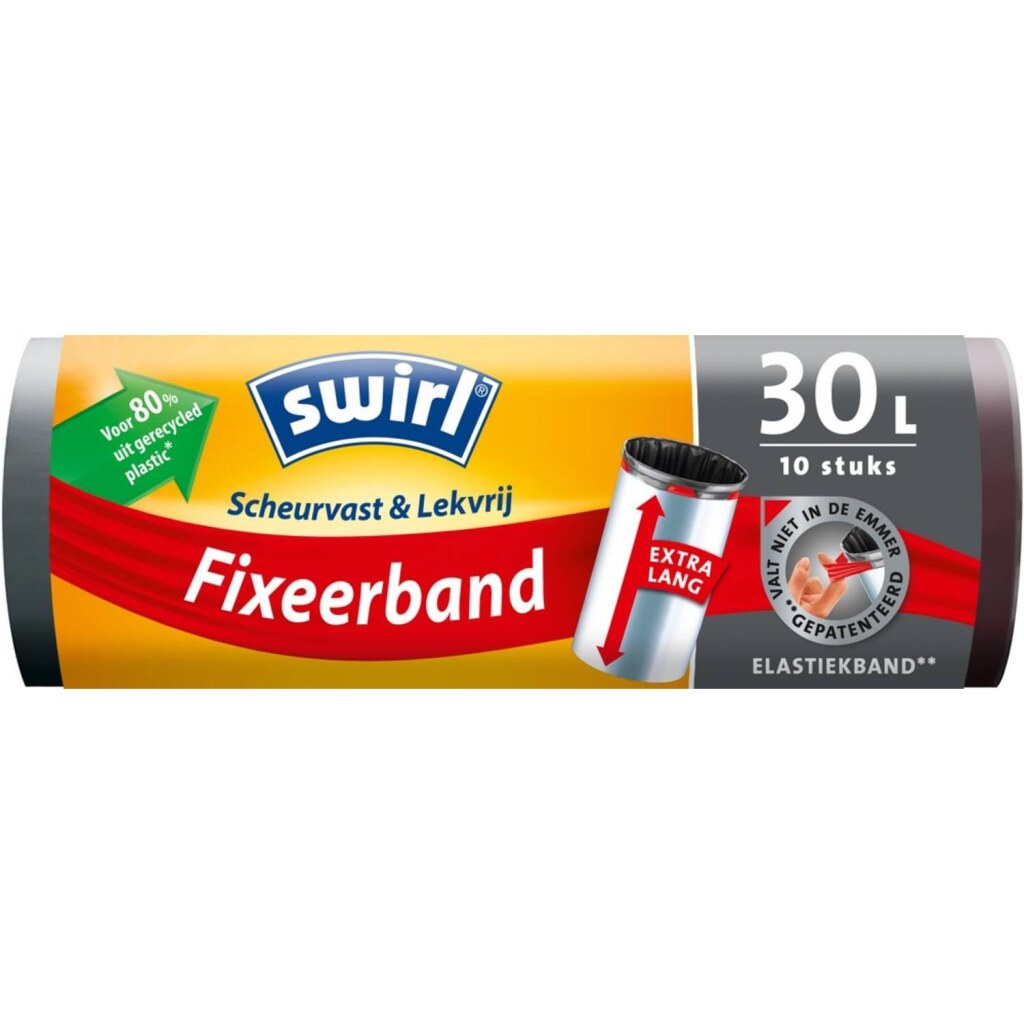 Swirl pedaalemmerzak met fixeerband xl 30l 10 stuks