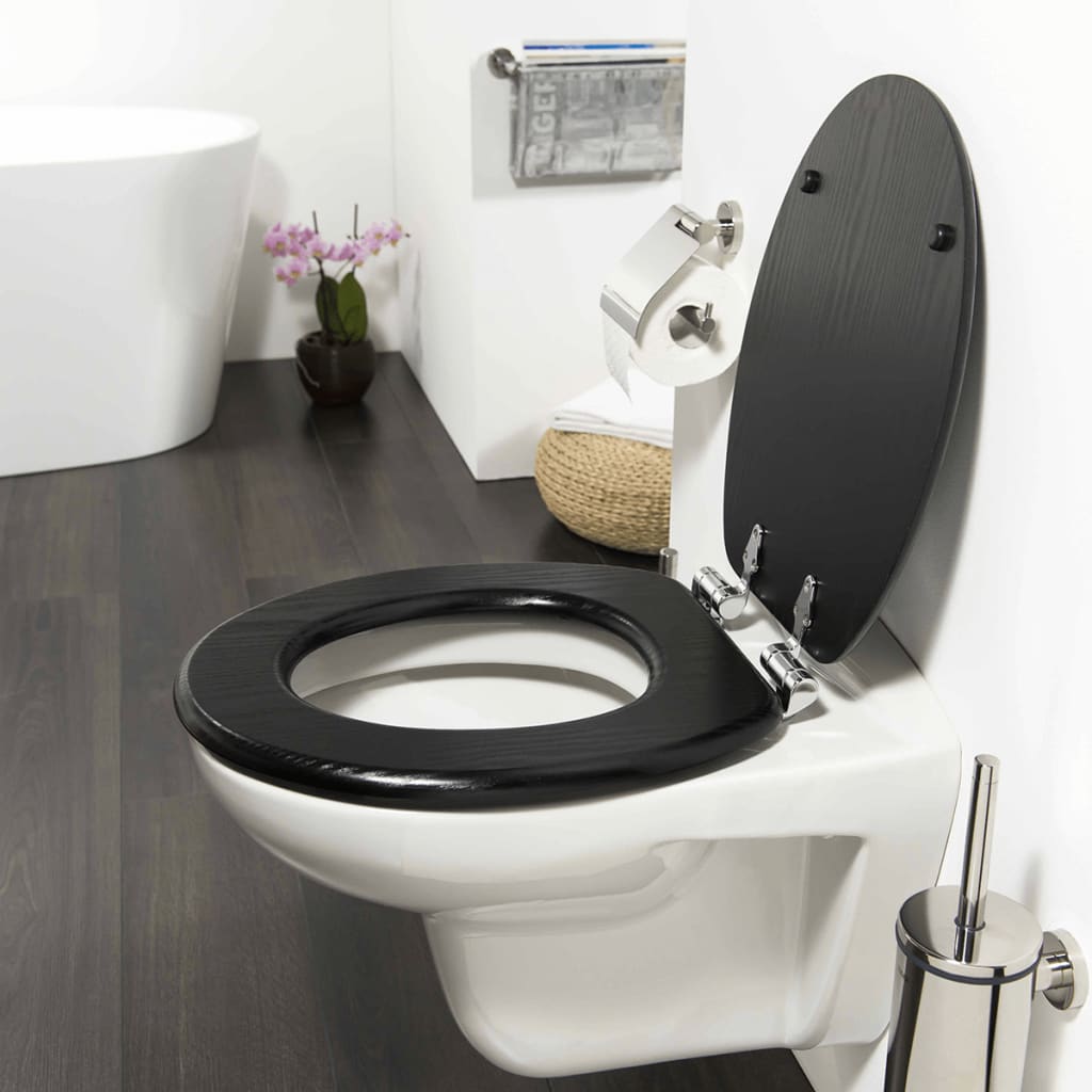 Tiger softclose toiletbril blackwash mdf zwart 252030746