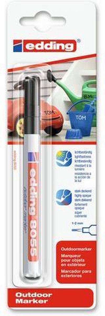 Edding outdoor marker e-8055 zwart 5 stuks