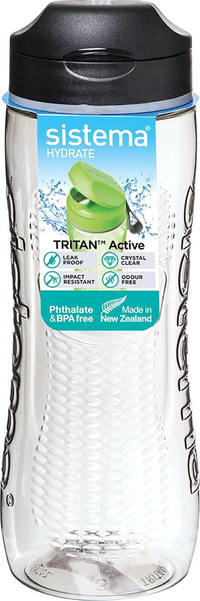 Sistema hydrate drinkfles - tritan active - zwart 800ml
