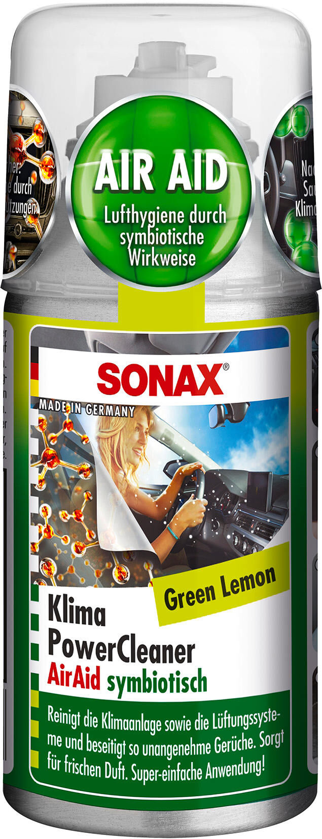Sonax airco-reiniger klimapowercleaner airaid ac cleaner green lemon 100ml