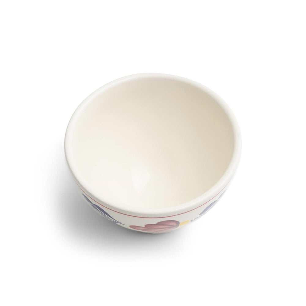 Boerenbont kom, pak a 6stuks, diameter10 cm, inhoud 24cl, aardewerk