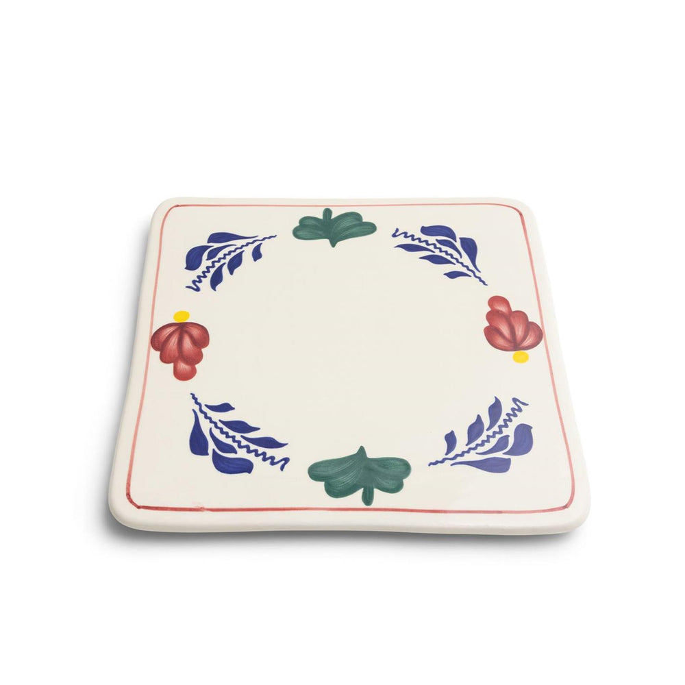 Boerenbont pannenonderzetter afmeting 20x20cm aardewerk