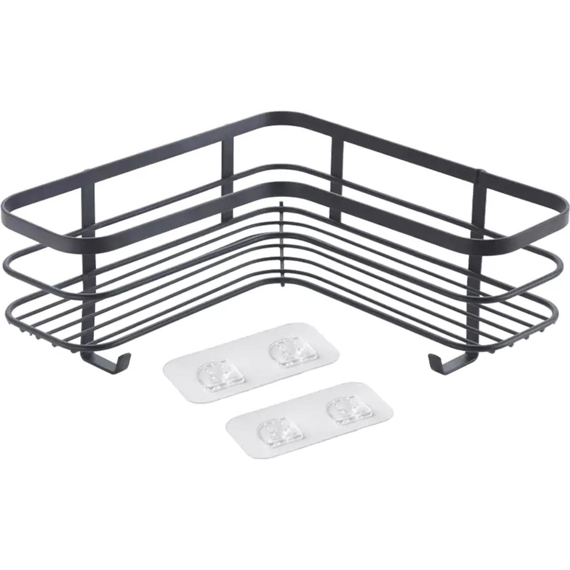 Metaltex origin lava touch douche hoekrek 25x25x13cm matzwart (ophangen zonder boren)