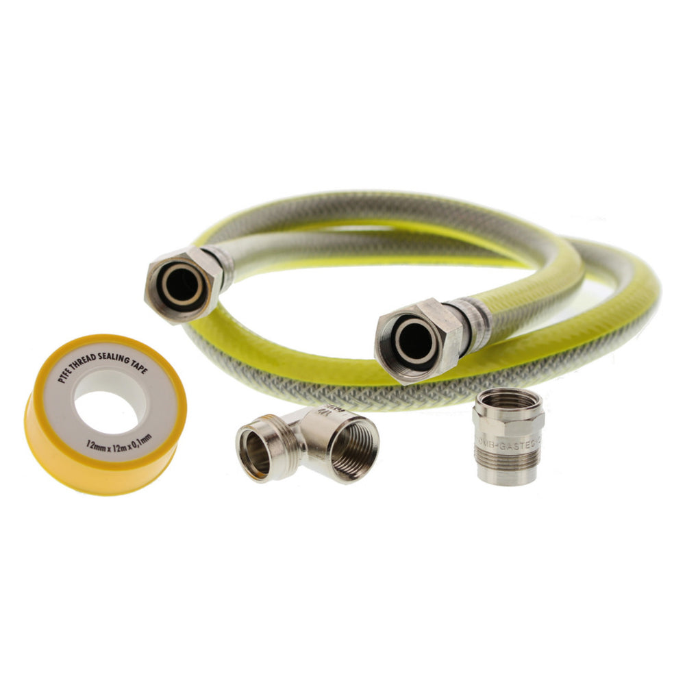 Scanpart gas aansluitset RVS-flexibel 125cm