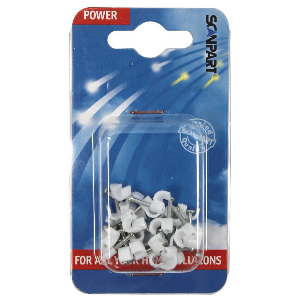 Scanpart snoerclips 5mm rond wit a25
