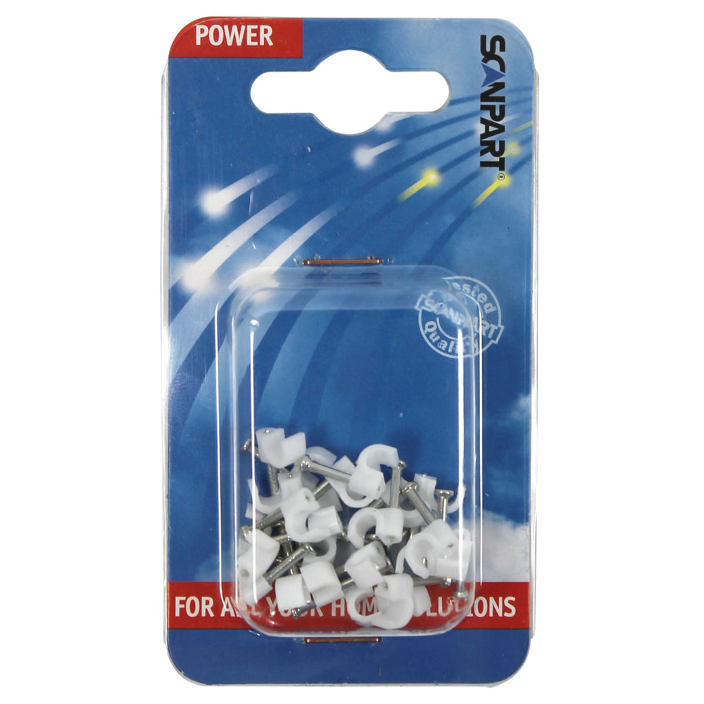 Scanpart snoerclips 5mm rond wit a25