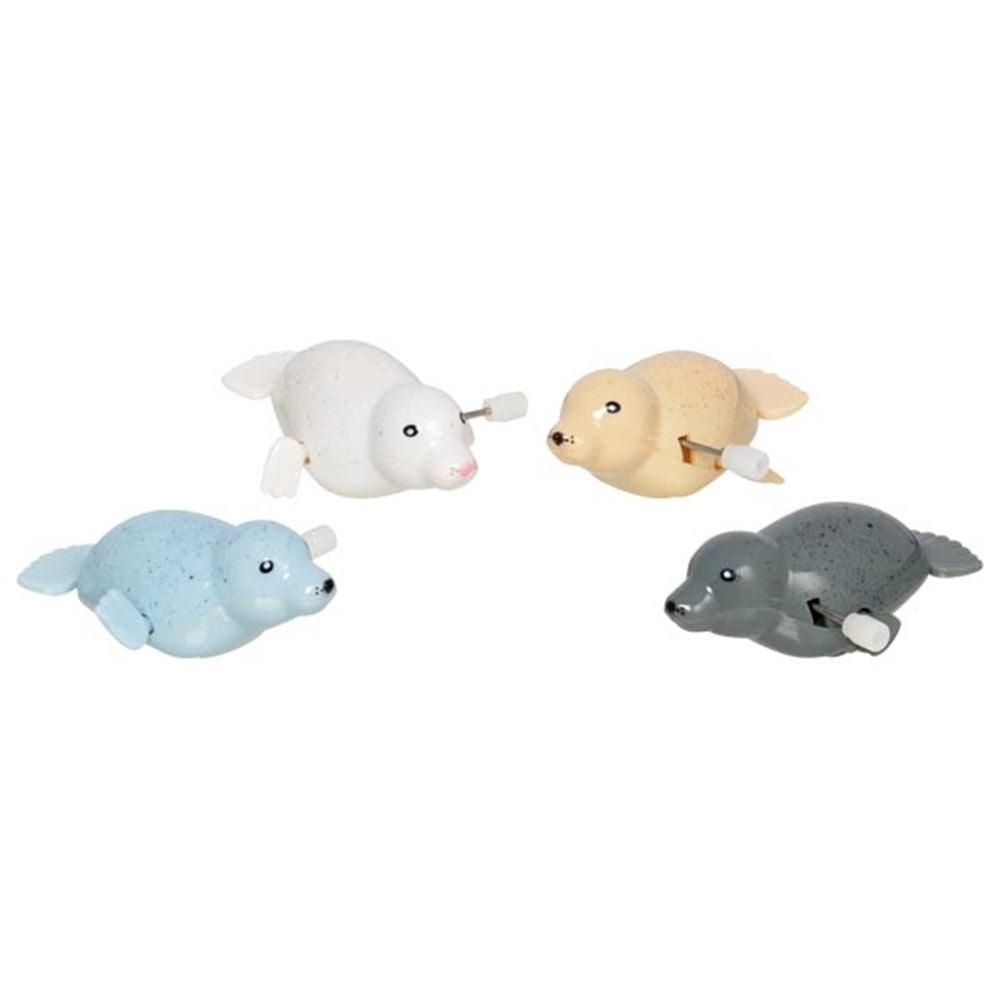 Zeehond met opwindmotor. 7 cm. 4 kleuren