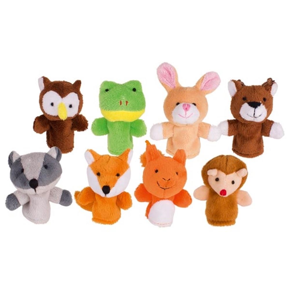 Goki vingerpoppenset, bosdieren. 7,5-8,5 cm.