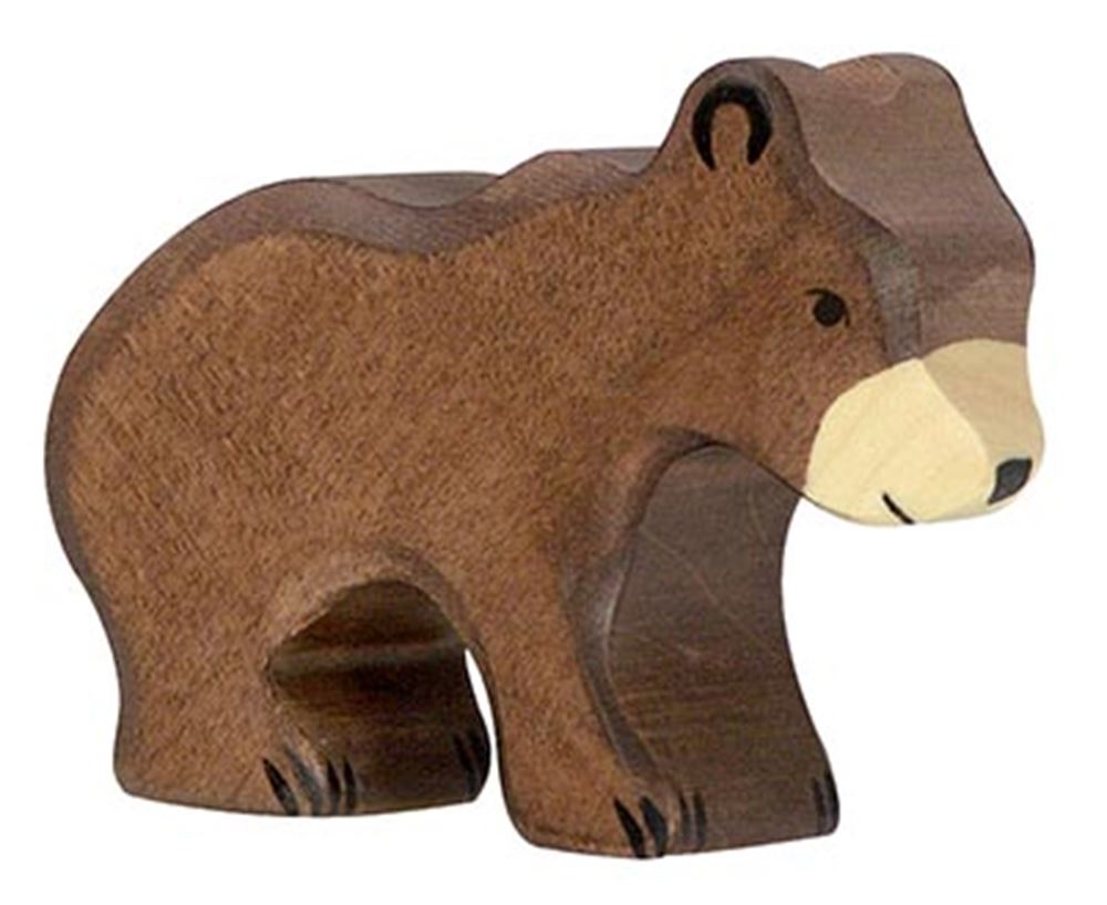 Holztiger bruine beer, klein. 8,5 cm.