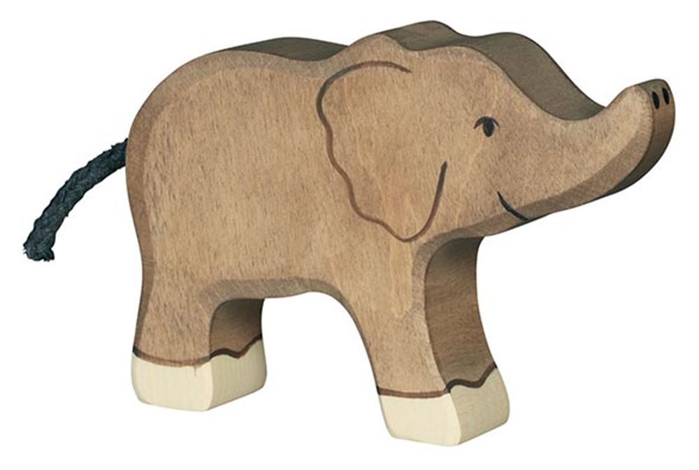 Slurf holztiger olifant, klein, omhoog.