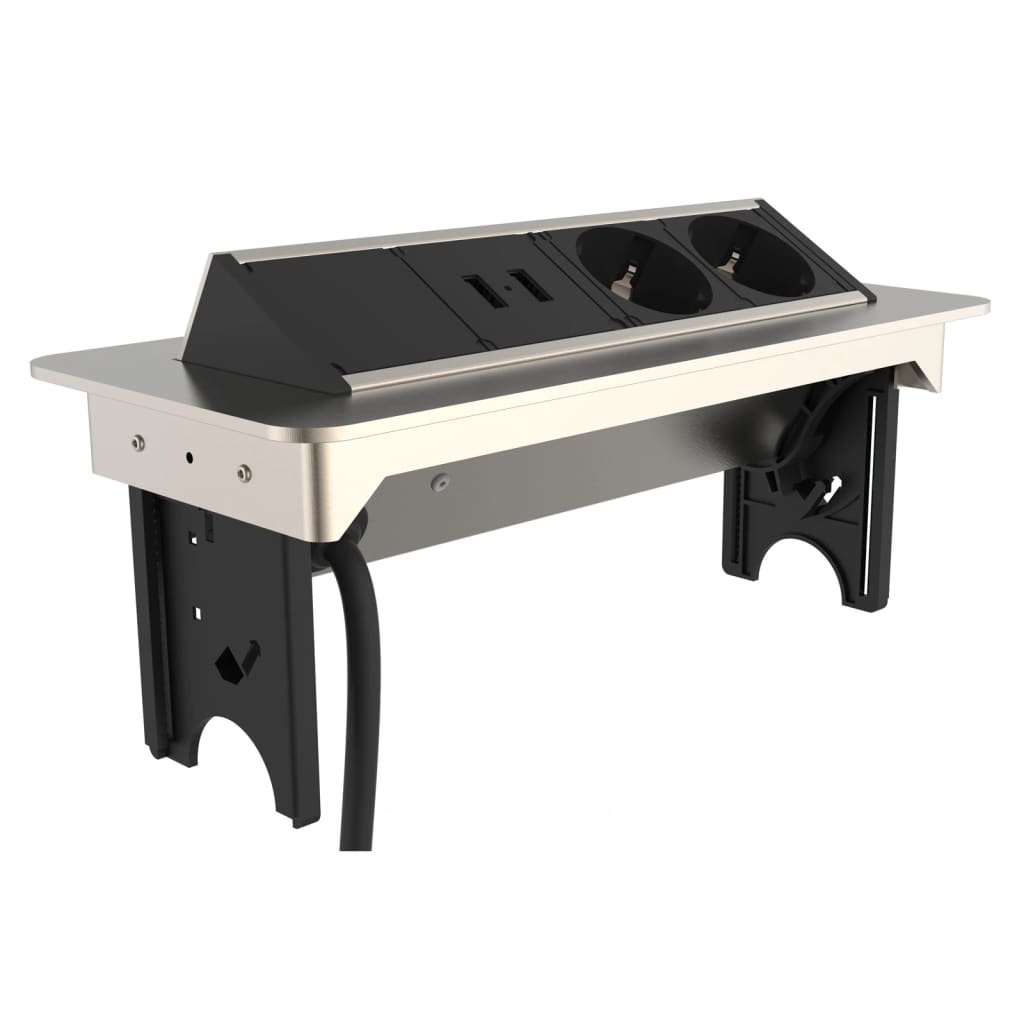 Schütte stopcontact ingebouwd tweevoudig e2 zwart